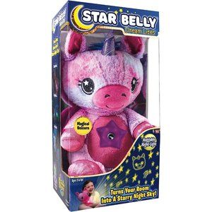 6 Gentle Colors Pink and Purple Unicorn Star Belly Dream Light Stuffed Animal
